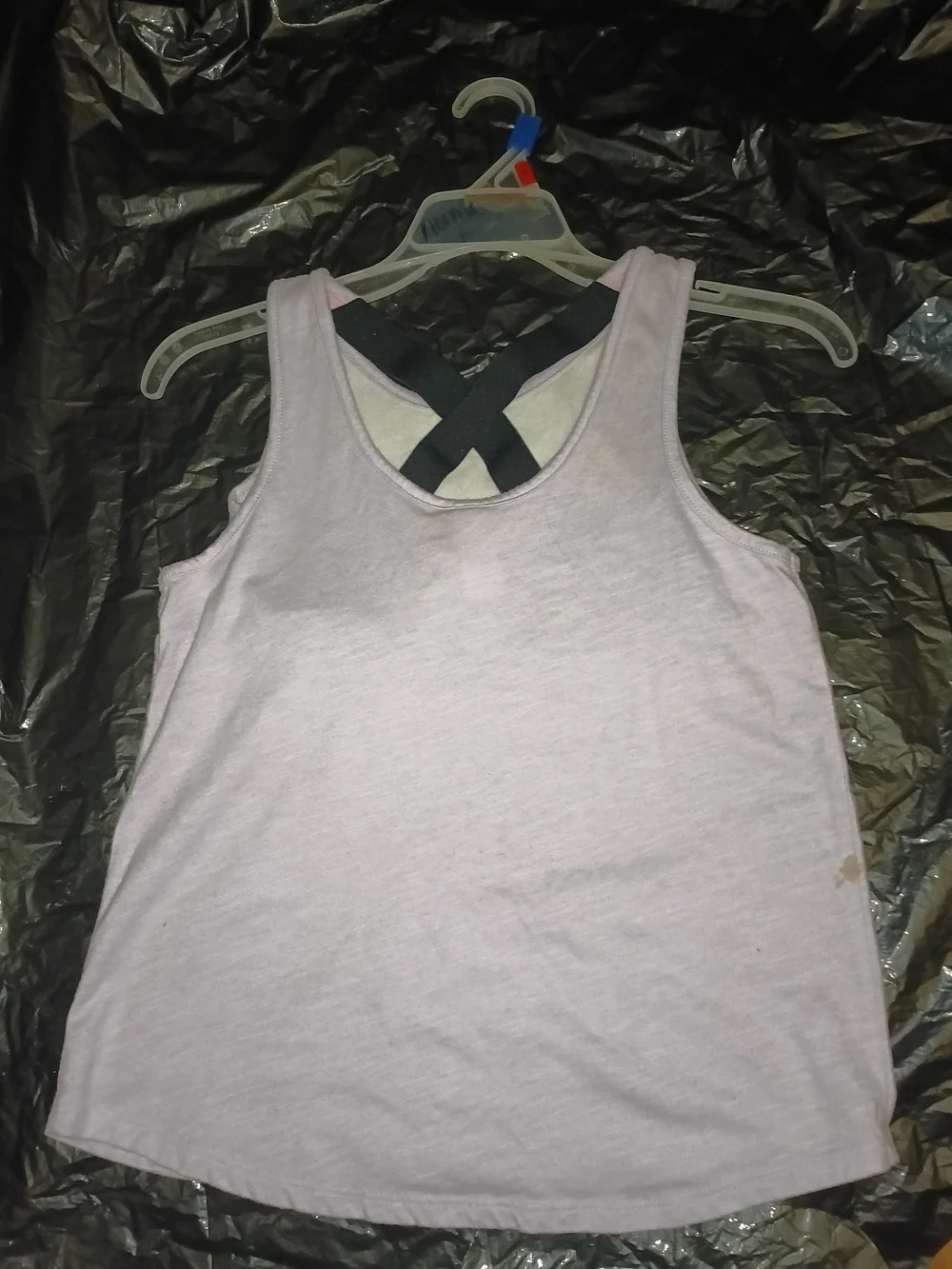 Justice Girls White Tank with Pink and Blue Vertical Logo